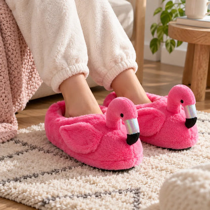 Chausson flamant rose femme