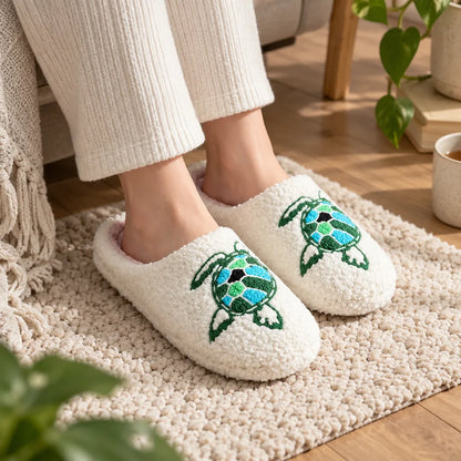 Chausson tortue brodée fausse