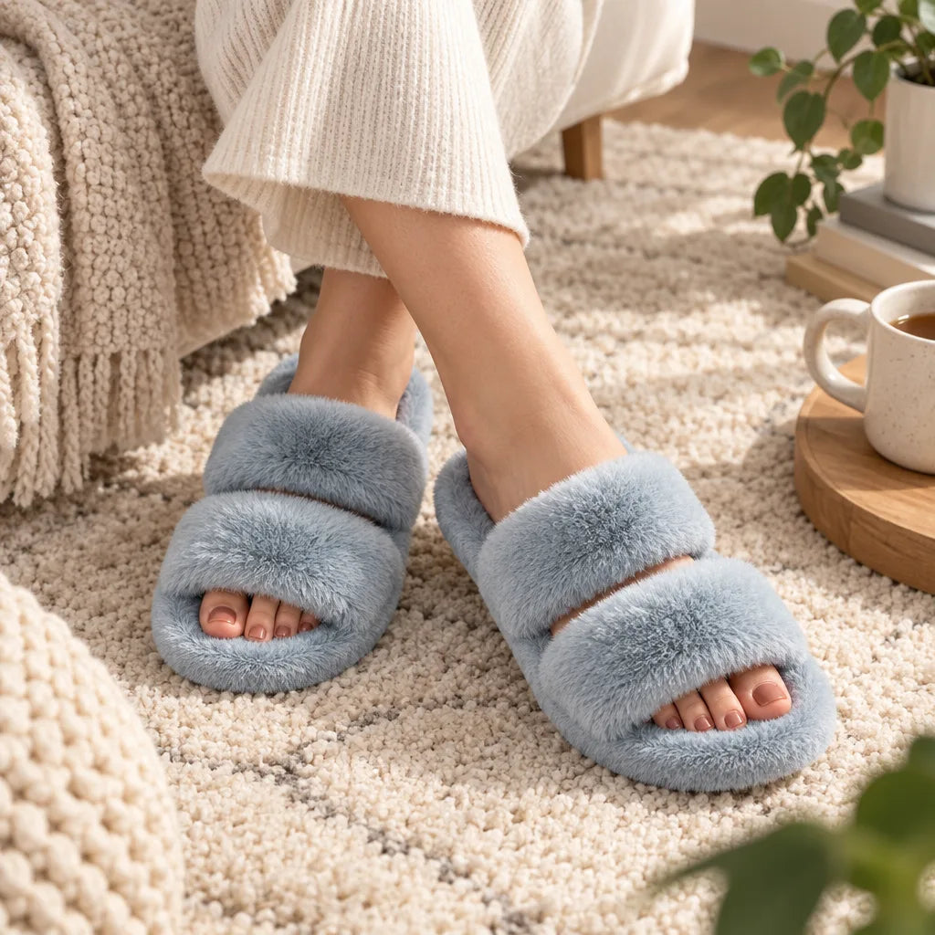 Chausson sandale fourré femme