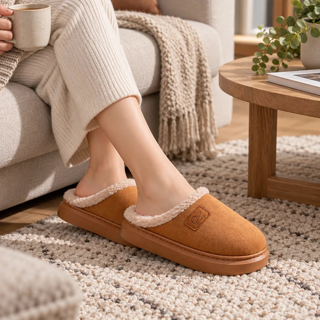 Chausson fourré confortable femme