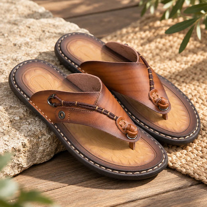 Chausson tong cuir homme