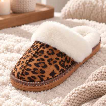 Chausson femme motif léopard