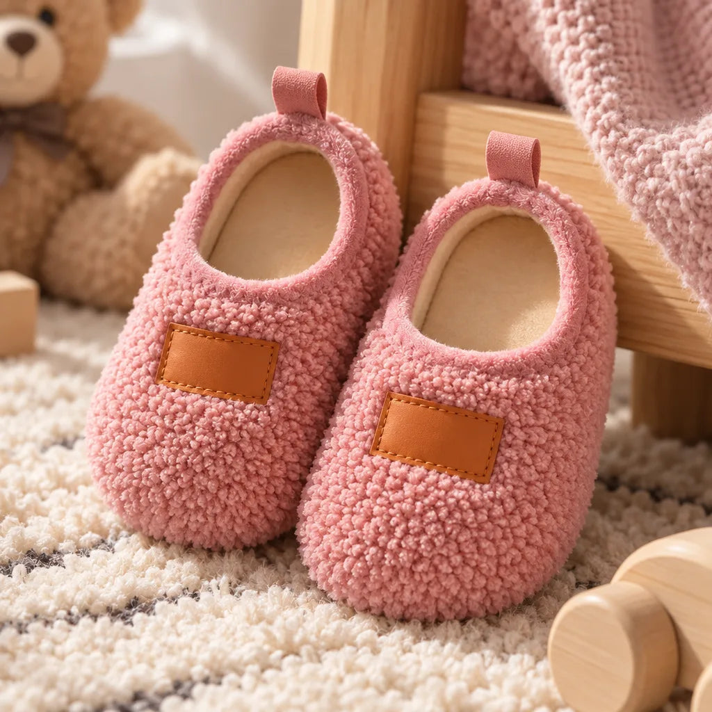 Chausson enfant peluche antidérapant