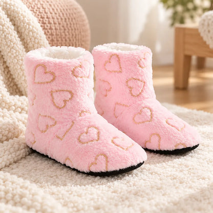 Chausson femme motif coeur
