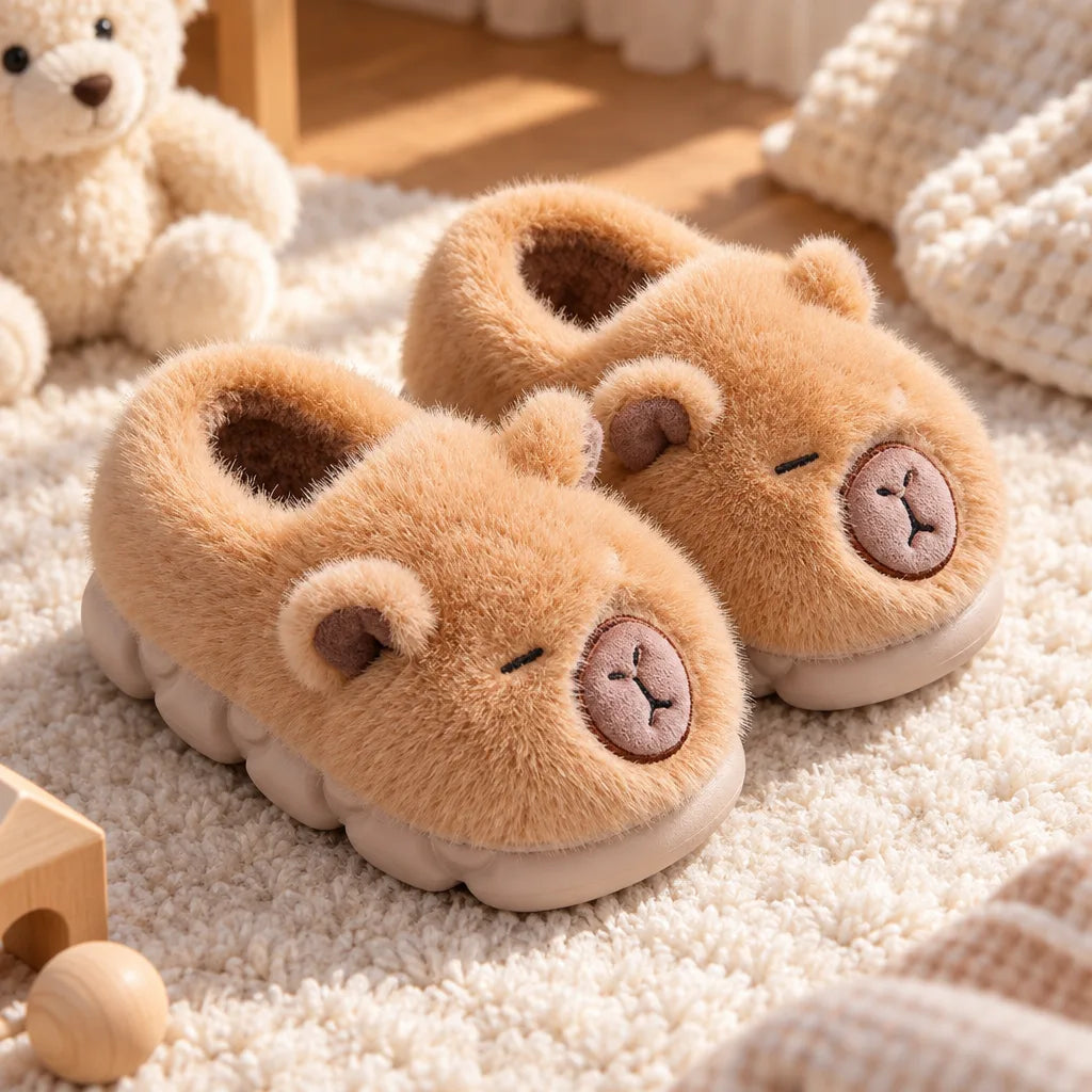 Chausson enfant capybara fausse