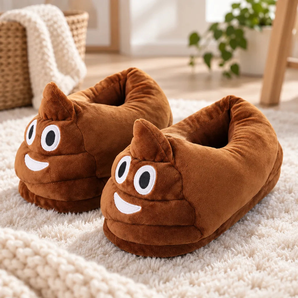 Chausson emoji caca marron