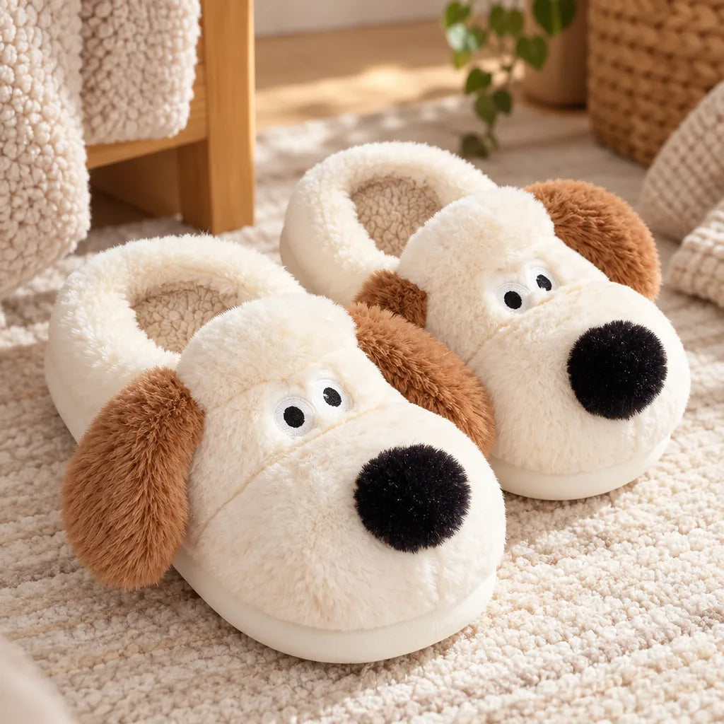 Chausson chien cartoon peluche