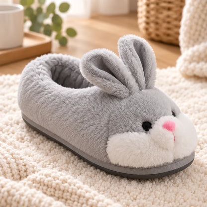 Chausson lapin femme gris