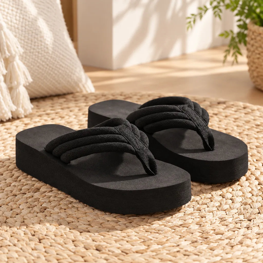 Chausson tong plateforme femme