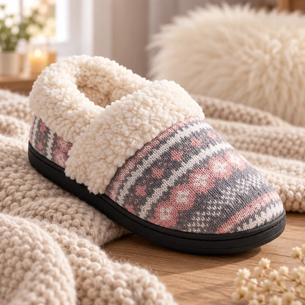 Chausson femme hiver fourré