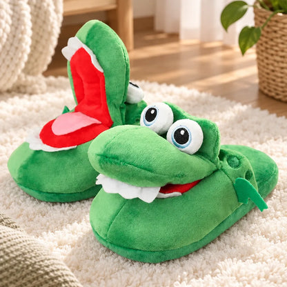 Chausson crocodile rigolo femme