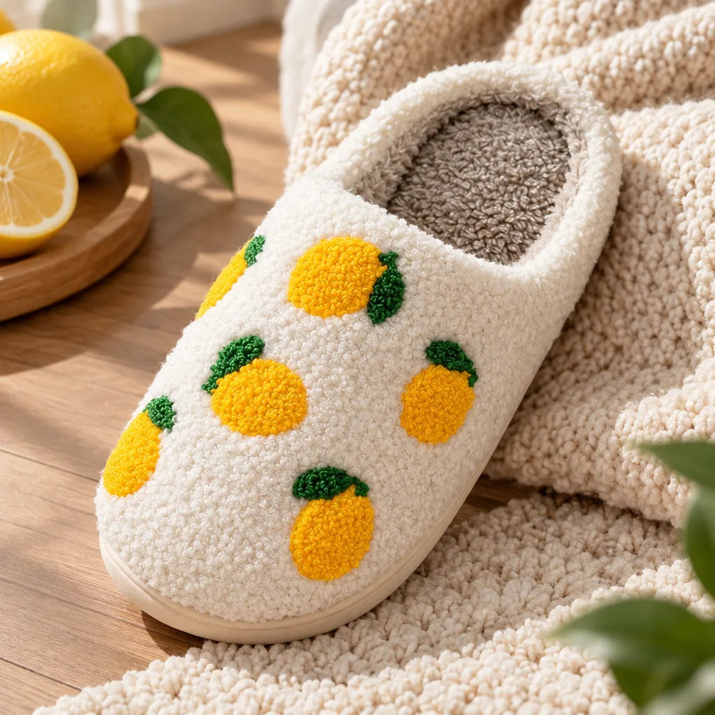 Chausson femme motif fruit