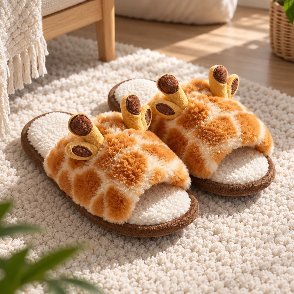 Chausson sandale girafe femme