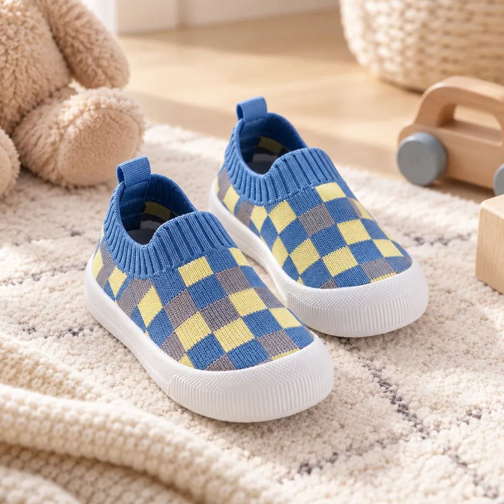 Chausson enfant carreaux