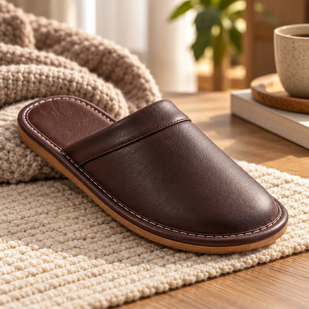 Chausson cuir pu homme
