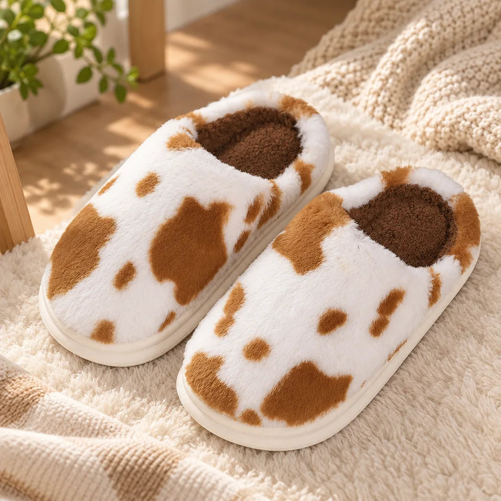 Chausson vache peluche