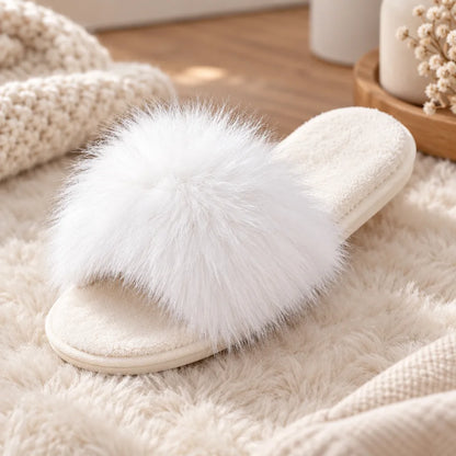 Chausson sandale femme poilu