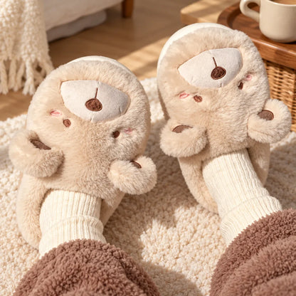 Chaussons animaux femme hiver
