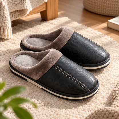 Chausson homme cuir pu