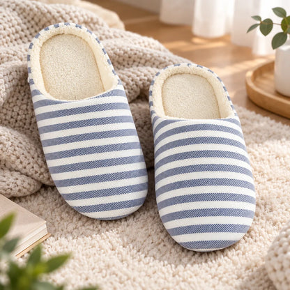 Chaussons femme rayés