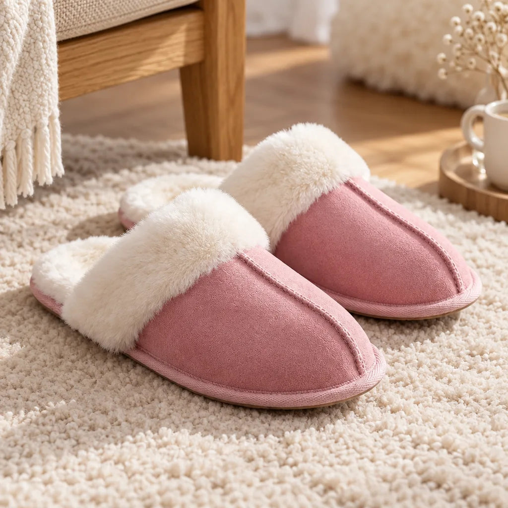 Chausson femme imitation daim
