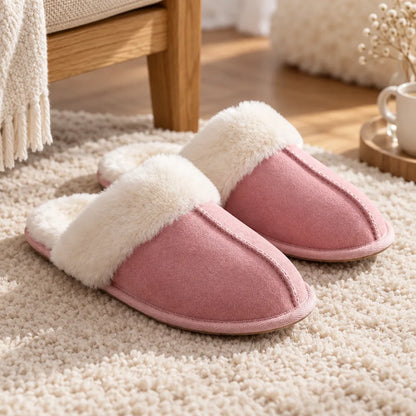 Chausson femme imitation daim