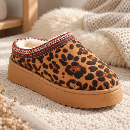 Chausson plateforme femme motif