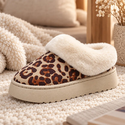 Chausson femme motif léopard