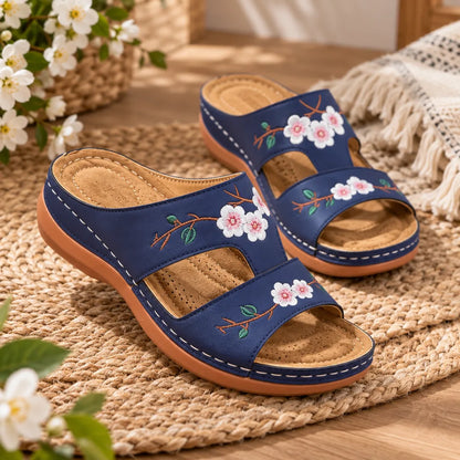 Sandales femme broderie florale
