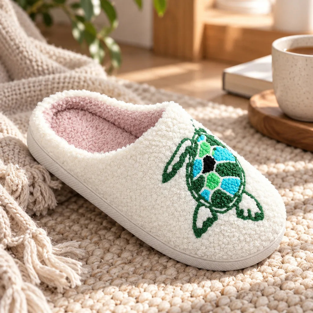 Chausson tortue brodée fausse