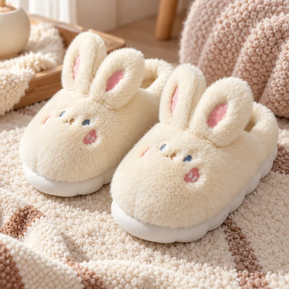 Chausson femme lapin fourrure