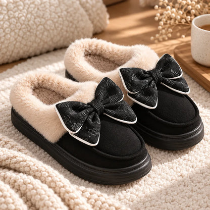 Chausson femme hiver noeud
