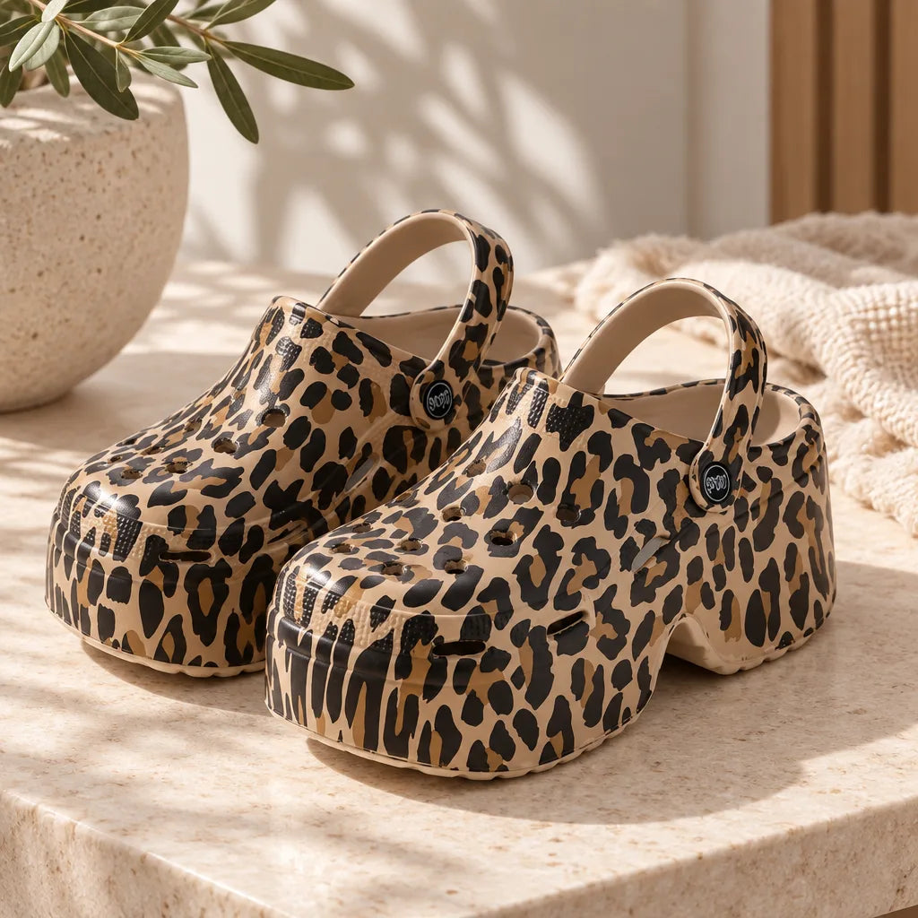 Sandales plateforme femme motif