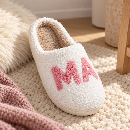 Chausson femme brodé MA