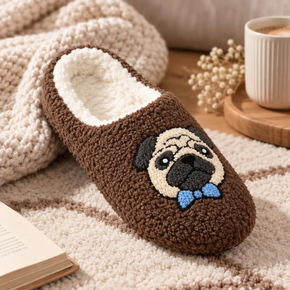 Chausson femme carlin peluche