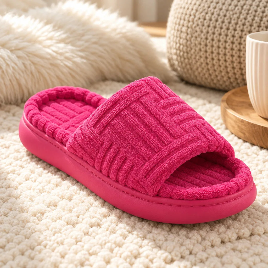 Chausson femme velours côtelé