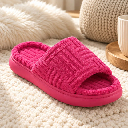 Chausson femme velours côtelé