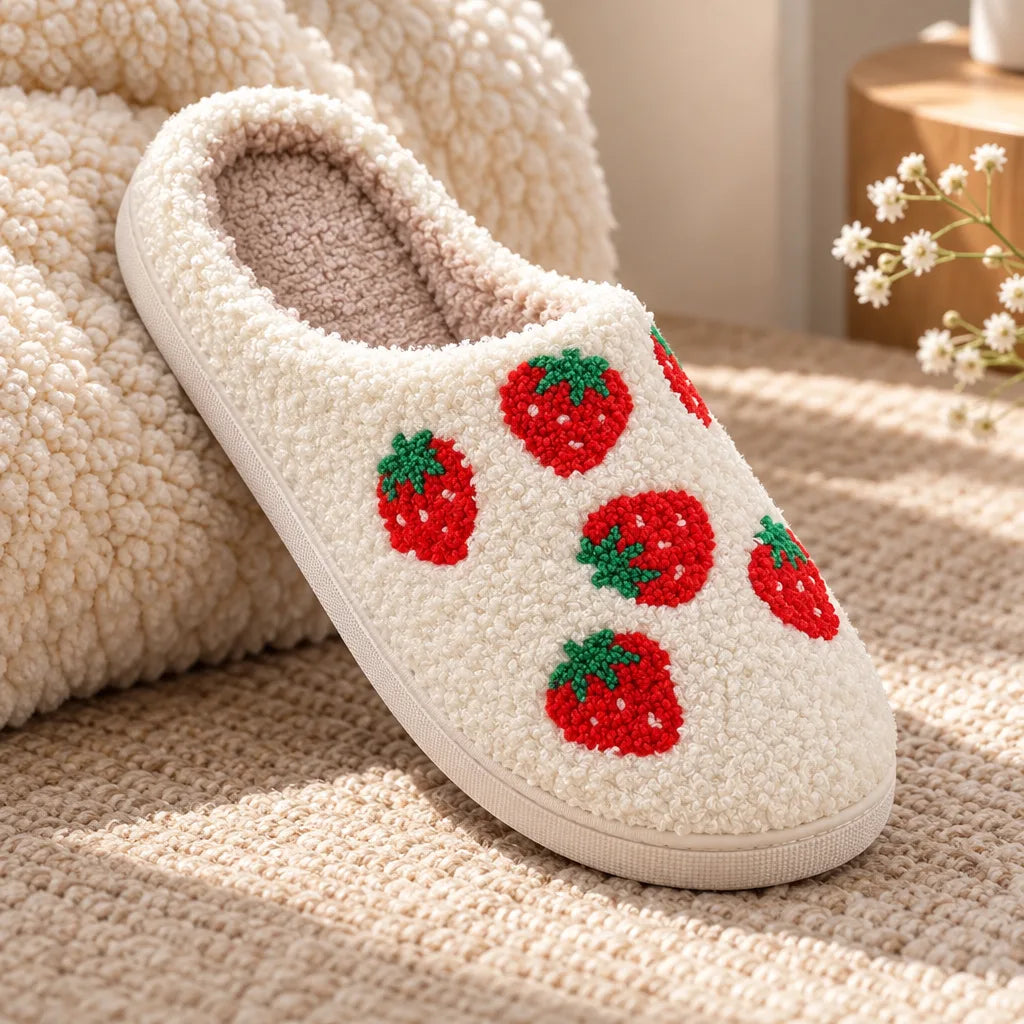Chausson femme fraise