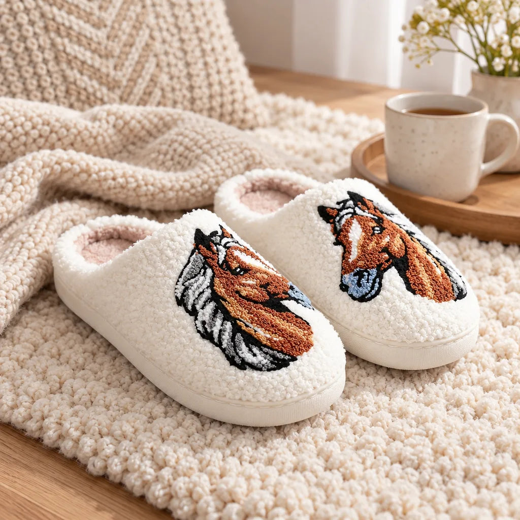 Chausson femme motif cheval