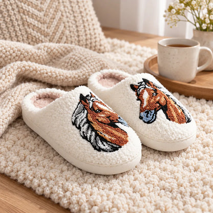 Chausson femme motif cheval