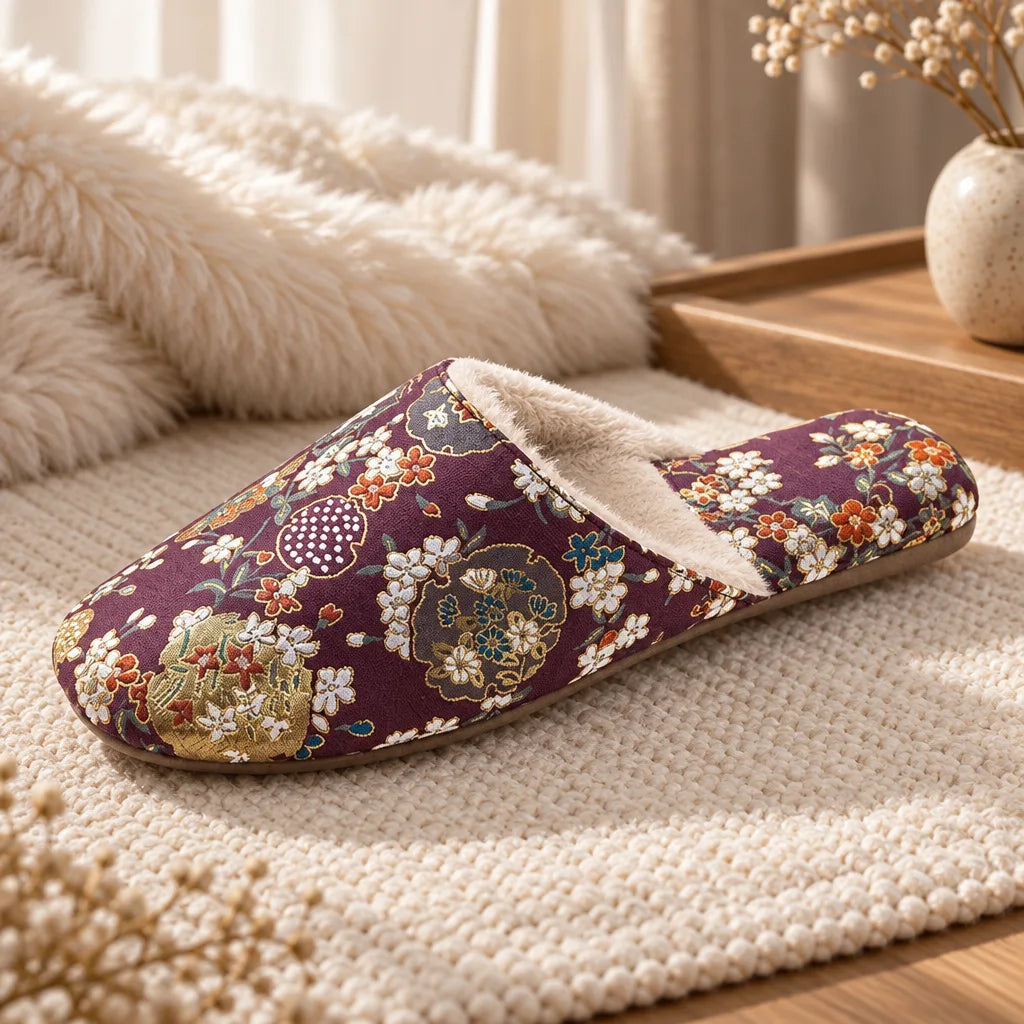 Chausson style chinois velours