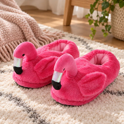 Chausson flamant rose femme