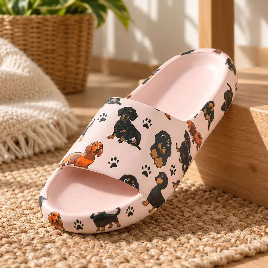 Chausson femme motif chien