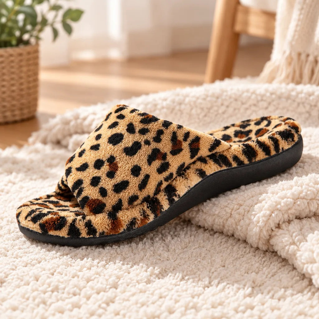 Chausson mule léopard femme
