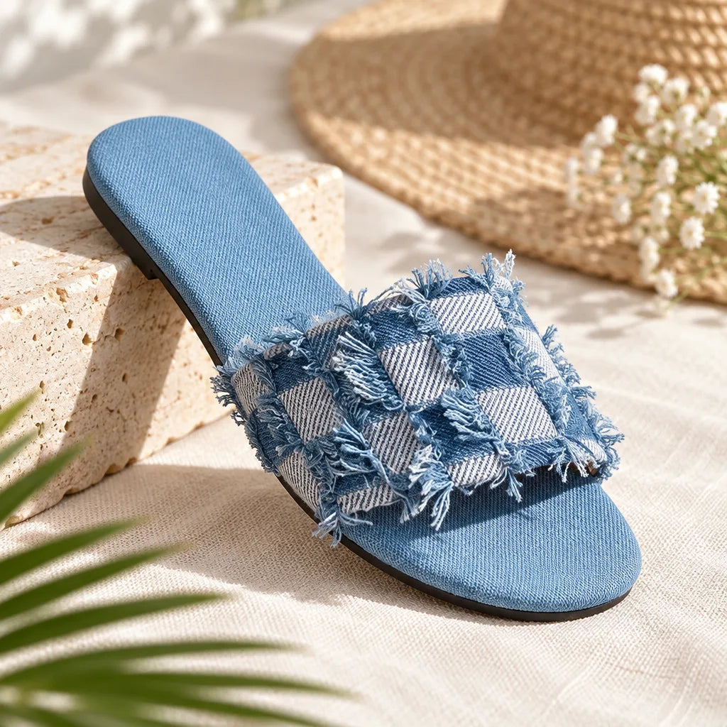 Sandale femme en denim
