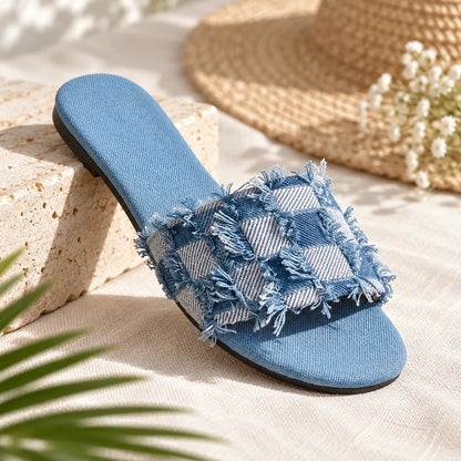 Sandale femme en denim