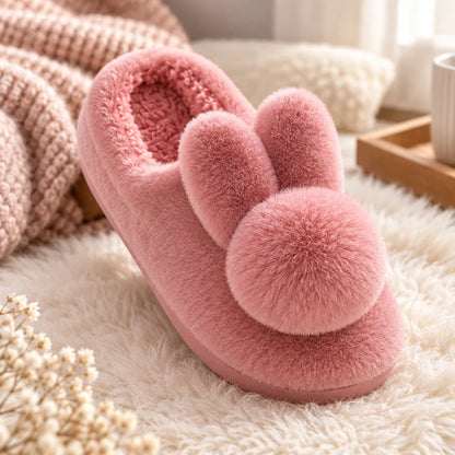 Chausson lapin peluche femme