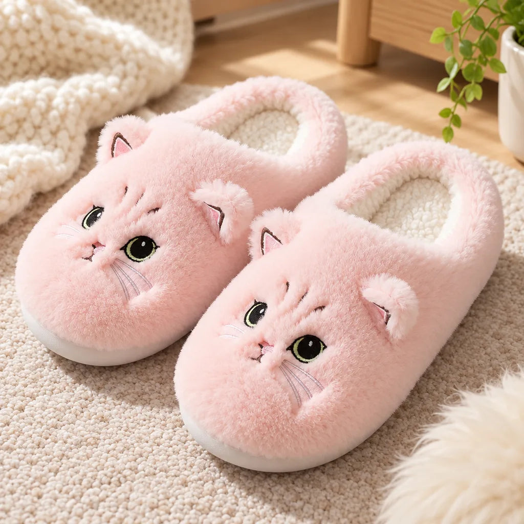 Chausson chat femme avec