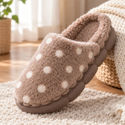 Chausson femme motif pois