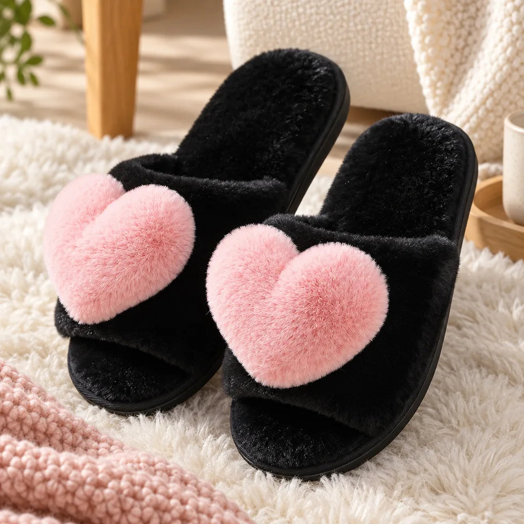Chausson motif coeur femme